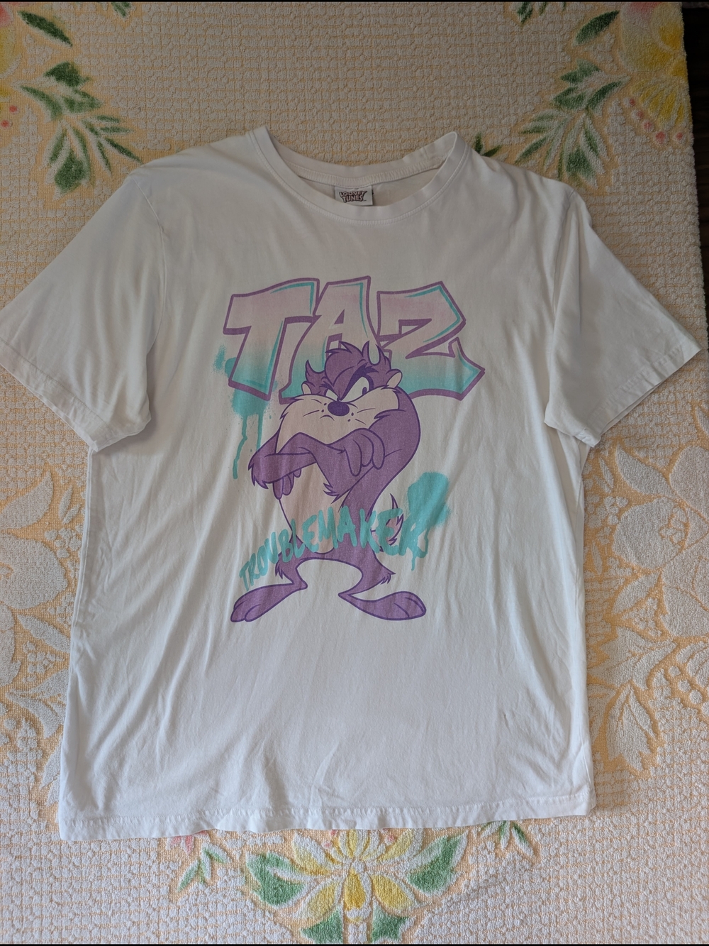 White Taz Graphic Tee - Classic Looney Tunes Shirt